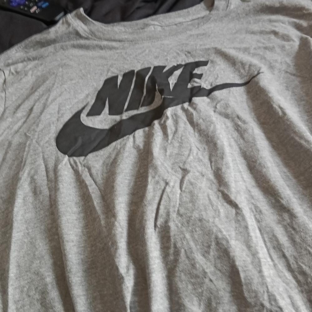 Nike Heather Gray Tee with Black Swoosh